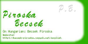 piroska becsek business card